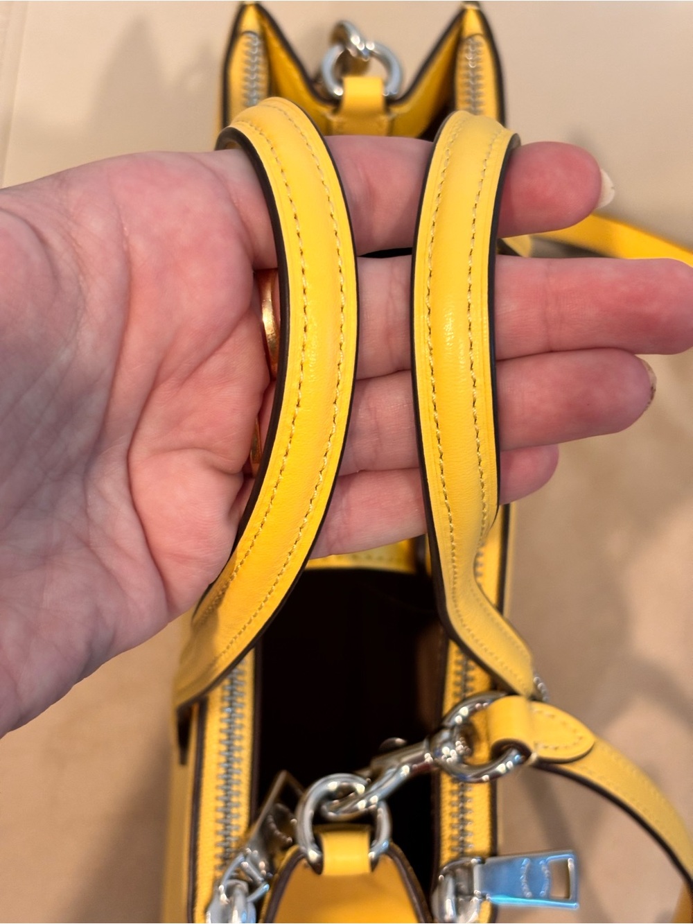 COACH Nina Yellow Small Tote Bag (Style #CT804) in the color Daisy NWOT - Picture 6 of 16